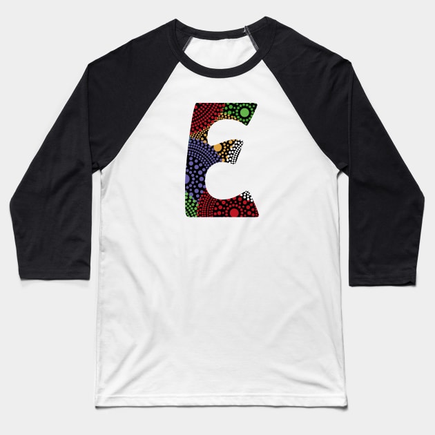 E Aboriginal letter Baseball T-Shirt by Food in a Can